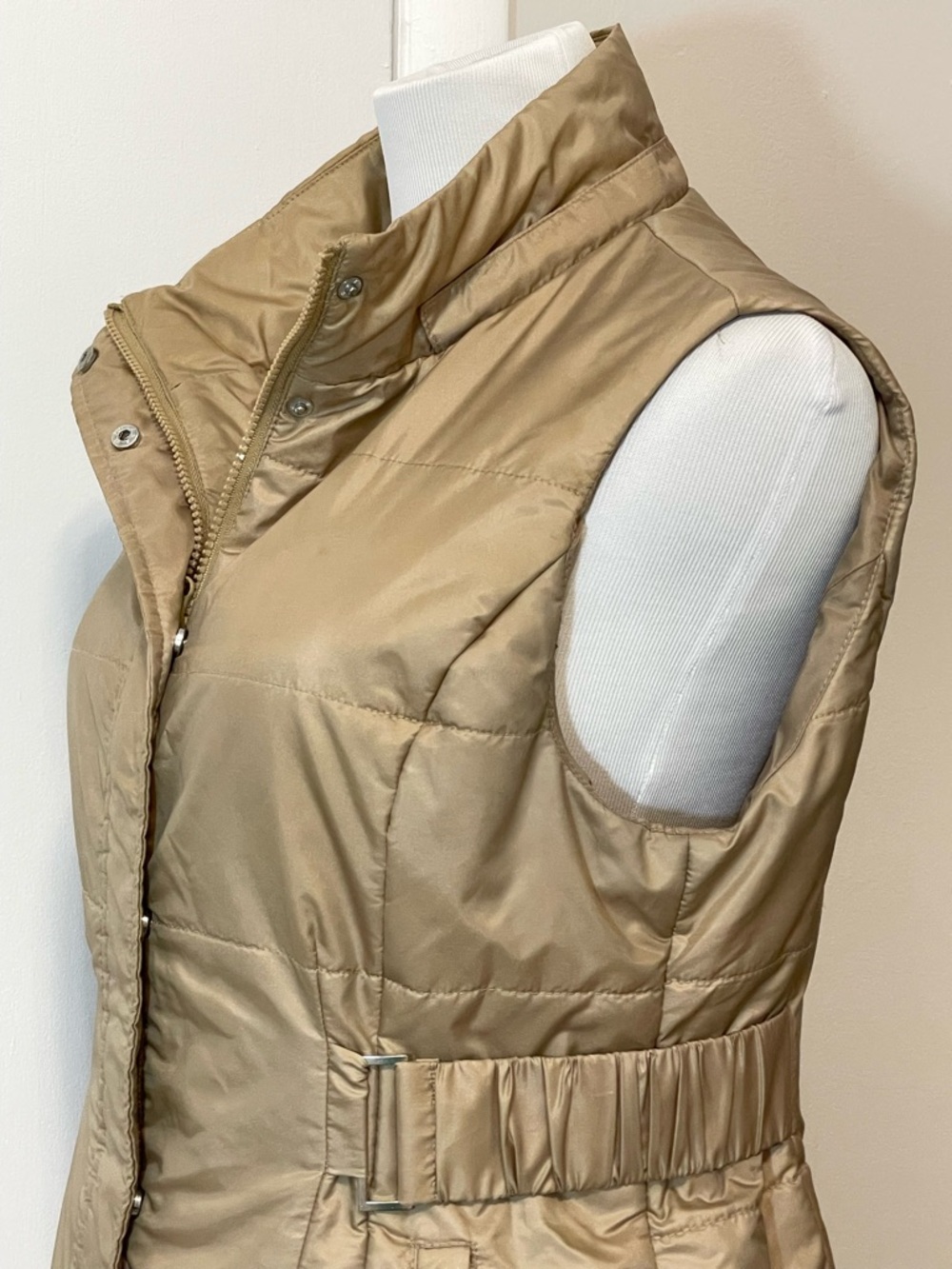 New York & Company Women's Quilted Puffer Vest Gold Brown Size M - Picture 4 of 13